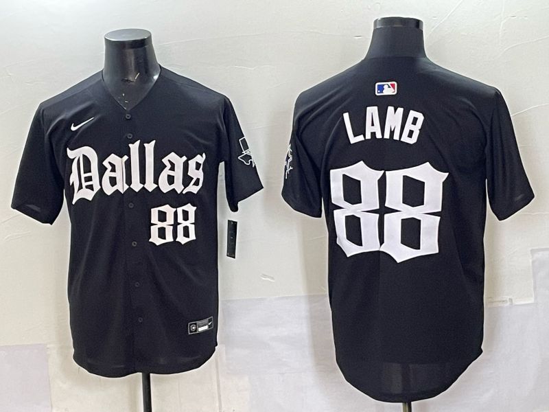 Men 2025 Nike Dallas Cowboys 88 Lamb Black 5th generation Joint Name Limited NFL Jersey 08